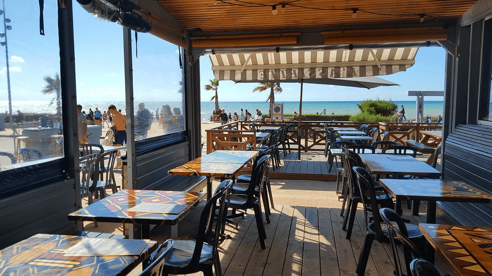 La terrasse de L'Assiette face à l'océan, Lacanau Océan